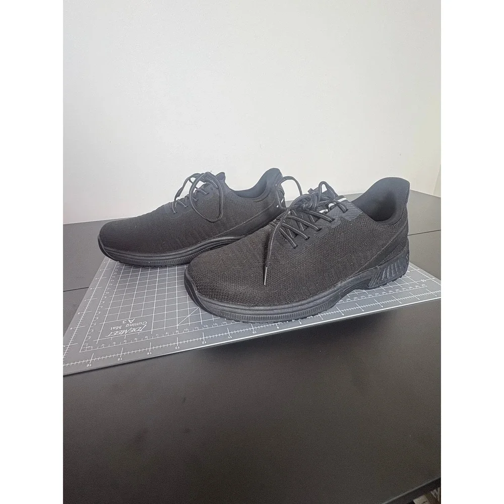 Orthofeet Womens Black Knit Athletic Walking Shoes Sneakers Comfort Support